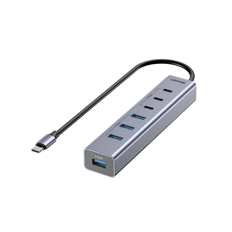 Unitek USB-A Hub 7-Port 3xUSB-C 4xUSB-A with Power Supply - H1335A - 7-Port 3xUSB-C 4xUSB-A with Power Supply
