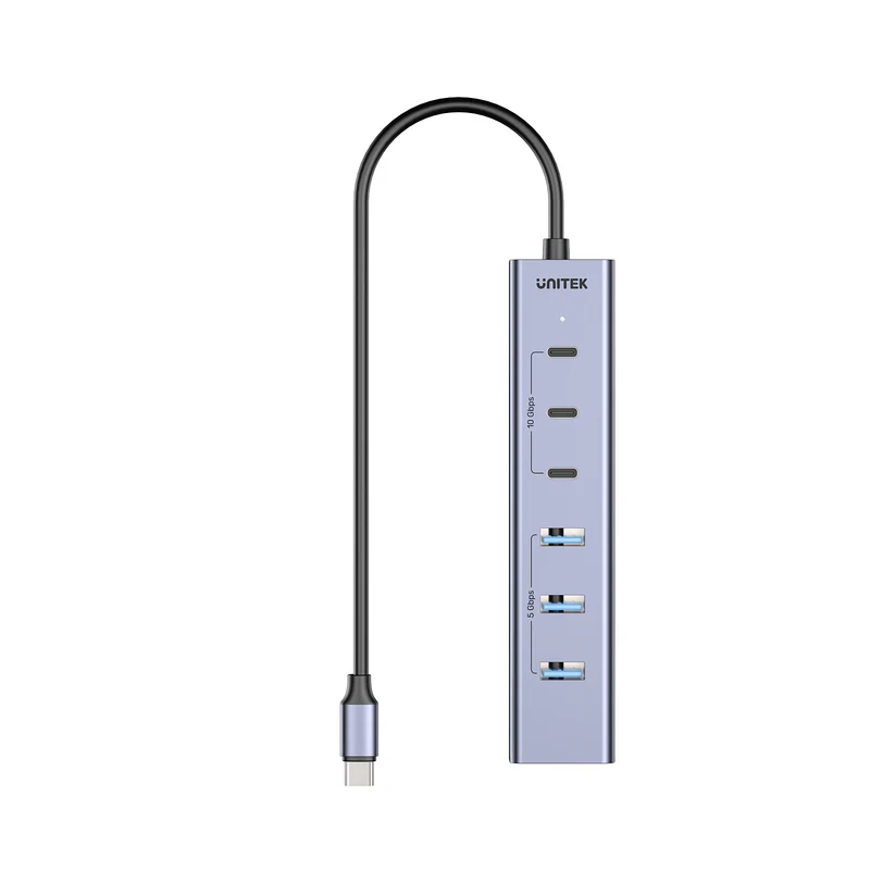 Unitek USB-A Hub 7-Port 3xUSB-C 4xUSB-A with Power Supply - H1335A - 7-Port 3xUSB-C 4xUSB-A with Power Supply