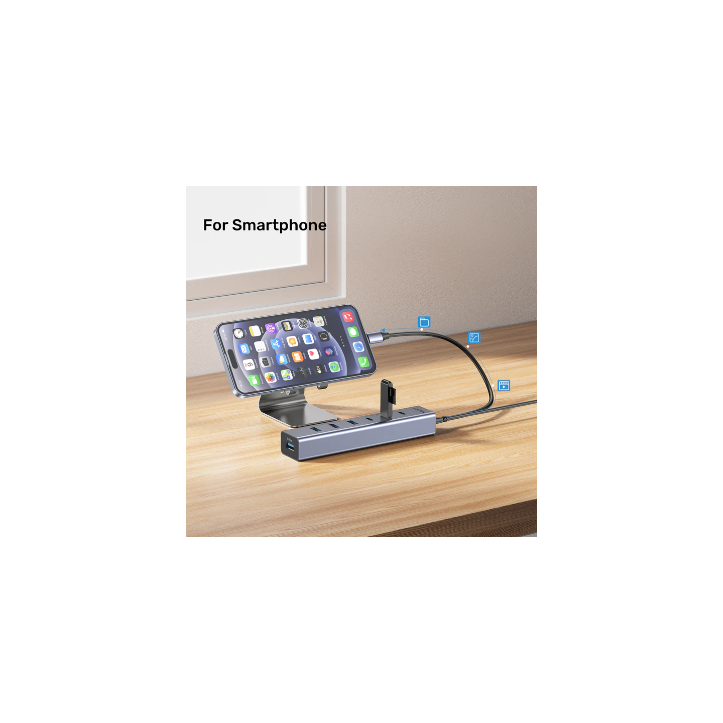 Unitek USB-A Hub 7-Port 3xUSB-C 4xUSB-A with Power Supply - H1335A - 7-Port 3xUSB-C 4xUSB-A with Power Supply