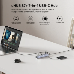 Unitek H1335A 7-Port USB-C Hub 3xC 10Gbps 4xA 5Gbps w/Power Supply — Armenius Store Cyprus