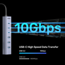 Unitek H1335A 7-Port USB-C Hub – 3x 10Gbps USB-C + 4x 5Gbps USB-A | Armenius Store