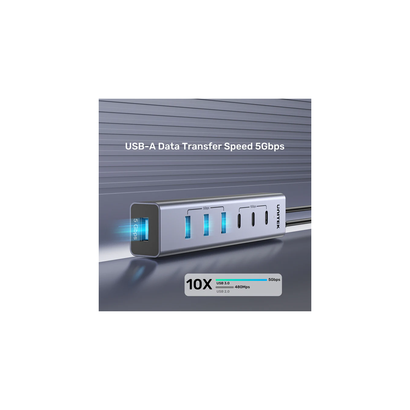 Unitek H1335A 7-Port USB-C Hub – 3x 10Gbps USB-C + 4x 5Gbps USB-A | Armenius Store
