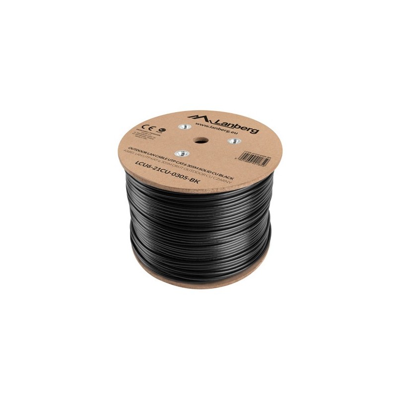 Buy Lanberg CAT6 UTP CU Cable Outdoor 305m Black - LCU6-21CU-0305-BK - Cat6 UTP ... in Cyprus, Nicosia, Limassol, Larnaka, Pafos