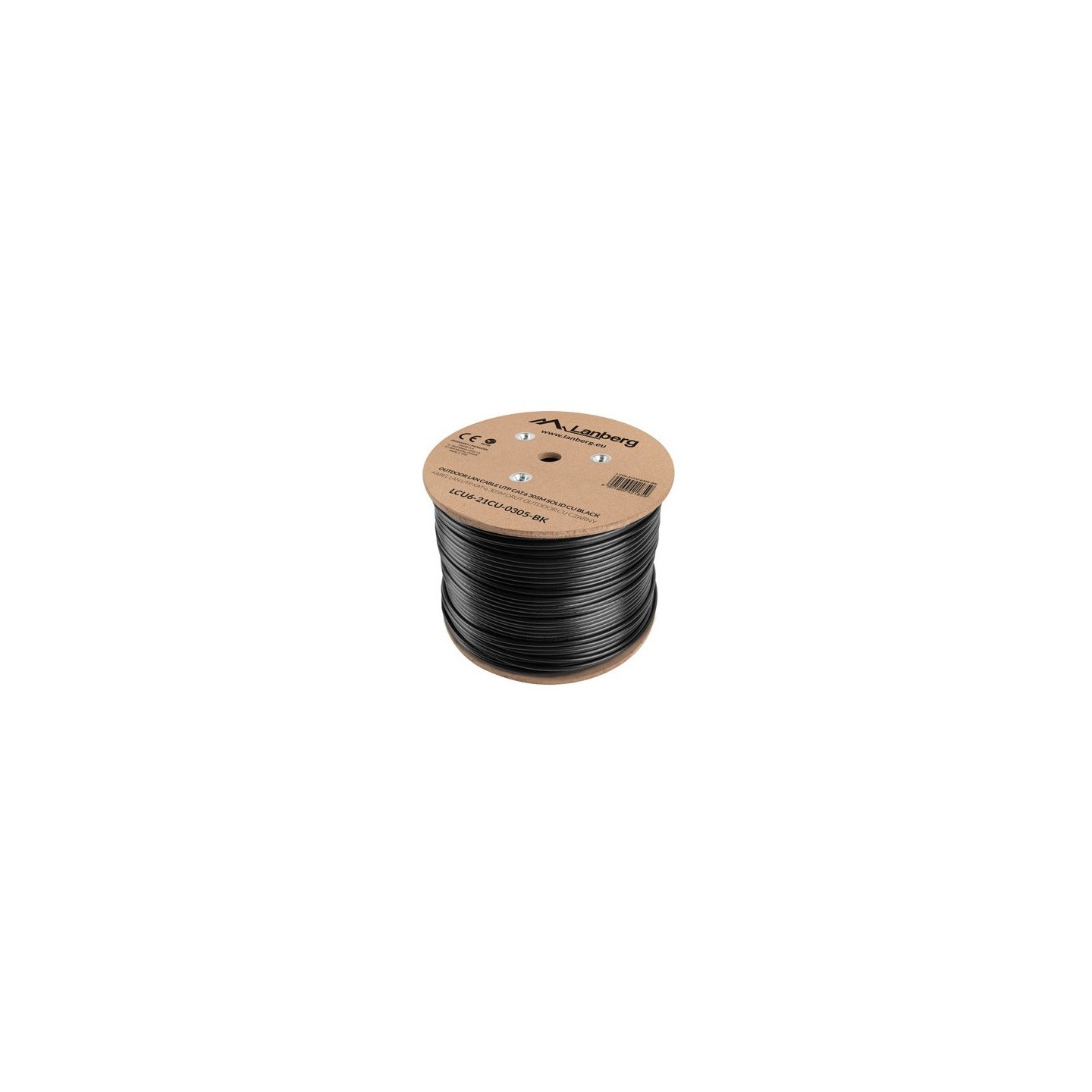 Lanberg CAT6 UTP CU Cable Outdoor 305m Black - LCU6-21CU-0305-BK - Cat6 UTP CU Cable Outdoor 305m Black