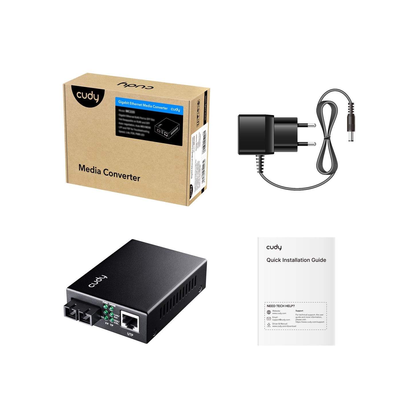 Cudy Fiber Media Converter Gigabit 1310nm SM 20Km - MC100GSA-20 - SC — Buy in Cyprus with Fast Delivery