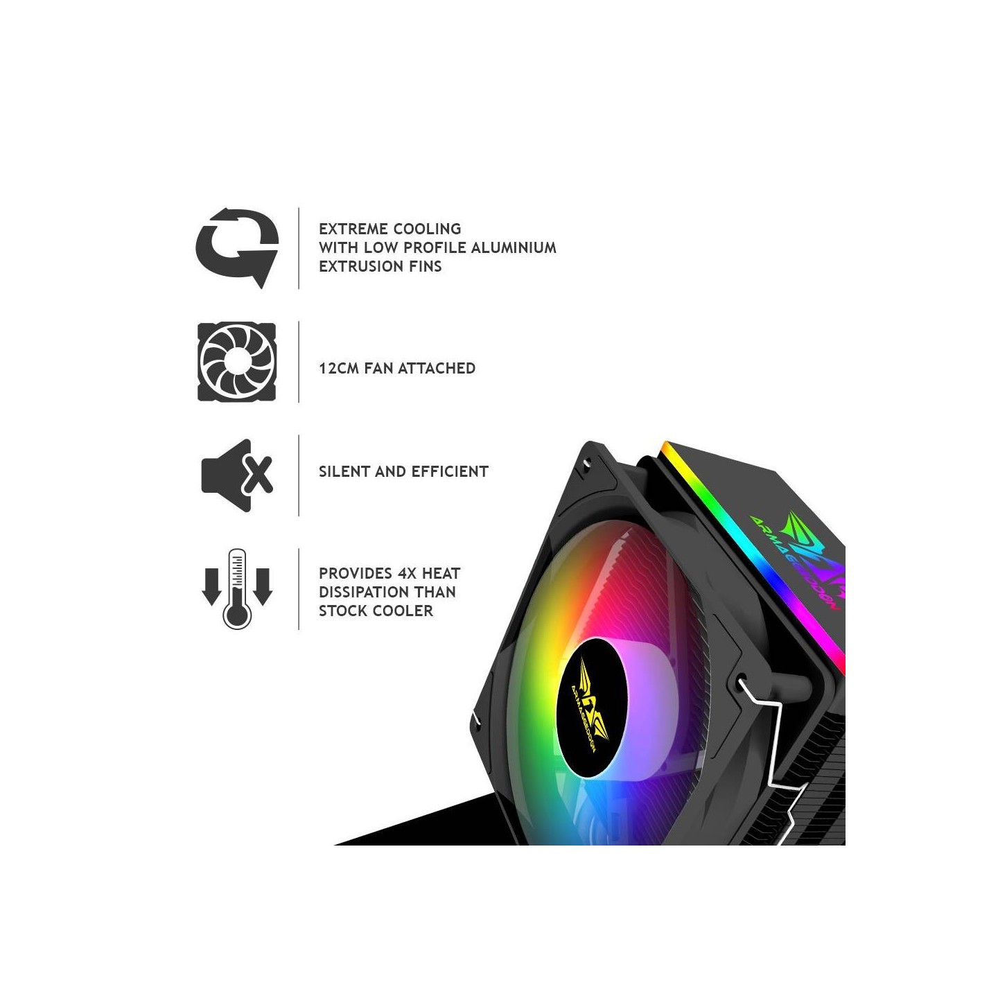 Armaggeddon Blizzard 2 ARGB CPU Cooler 120mm - Black (Boxed) — Buy in Cyprus with Fast Delivery