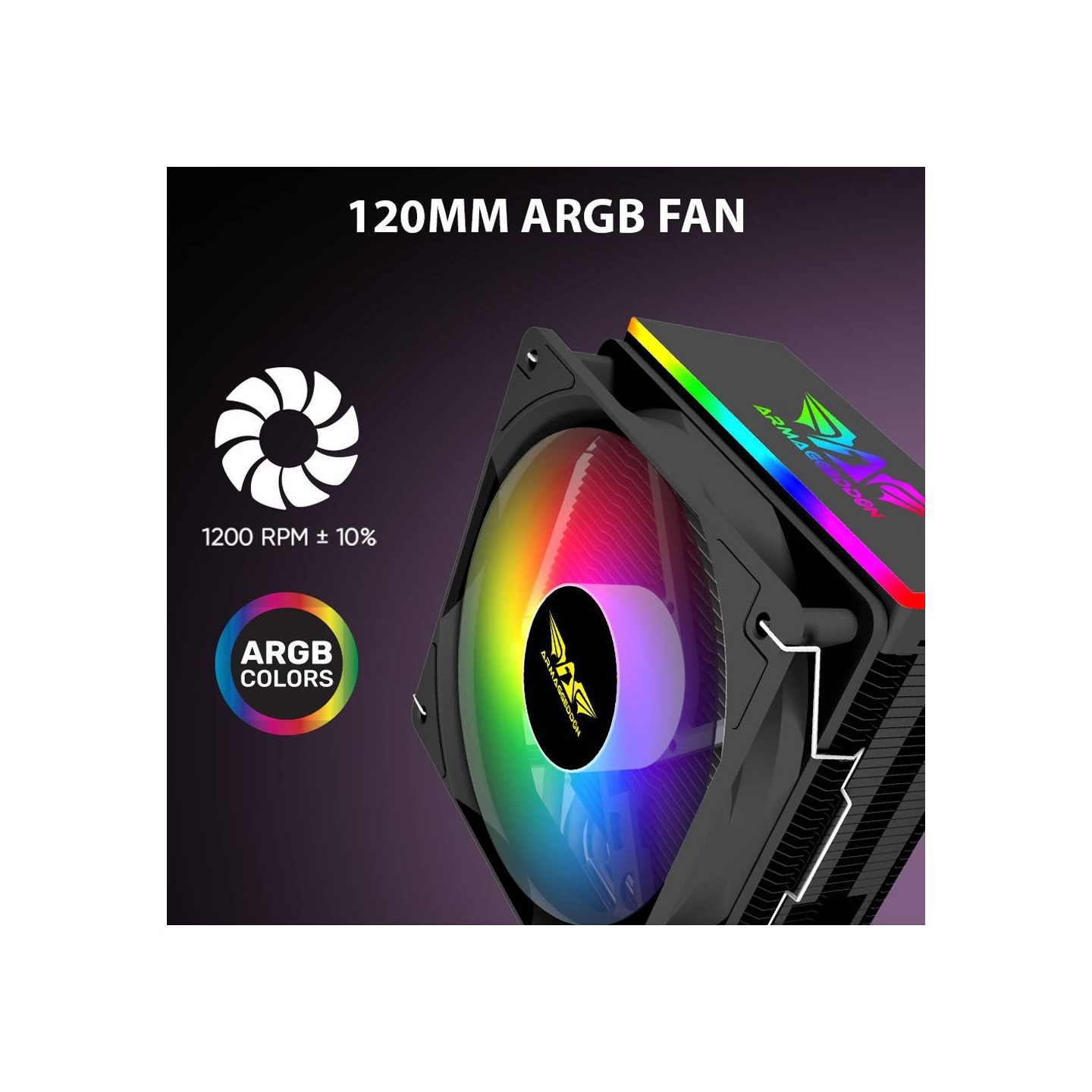 Armaggeddon Blizzard 2 ARGB CPU Cooler 120mm - Black (Boxed) — Buy in Cyprus with Fast Delivery