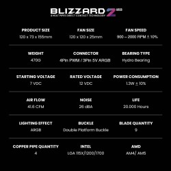 Buy Armaggeddon Gaming Cooling CPU Silent RGB Fan 4-Pipe - BLIZZARD 2 - Black in Cyprus, Nicosia, Limassol, Larnaka, Pafos