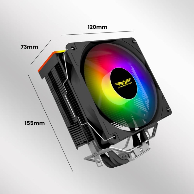 Buy Armaggeddon Gaming Cooling CPU Silent RGB Fan 4-Pipe - BLIZZARD 2 - Black in Cyprus, Nicosia, Limassol, Larnaka, Pafos