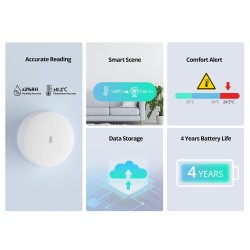 Buy SONOFF Zigbee Smart Temperature Humidity Sensor - SNZB-02P - Zigbee Smart Te... in Cyprus, Nicosia, Limassol, Larnaka, Pafos