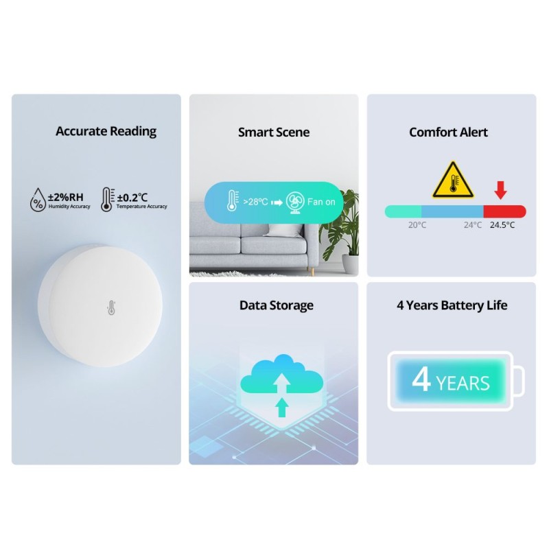 Buy SONOFF Zigbee Smart Temperature Humidity Sensor - SNZB-02P - Zigbee Smart Te... in Cyprus, Nicosia, Limassol, Larnaka, Pafos