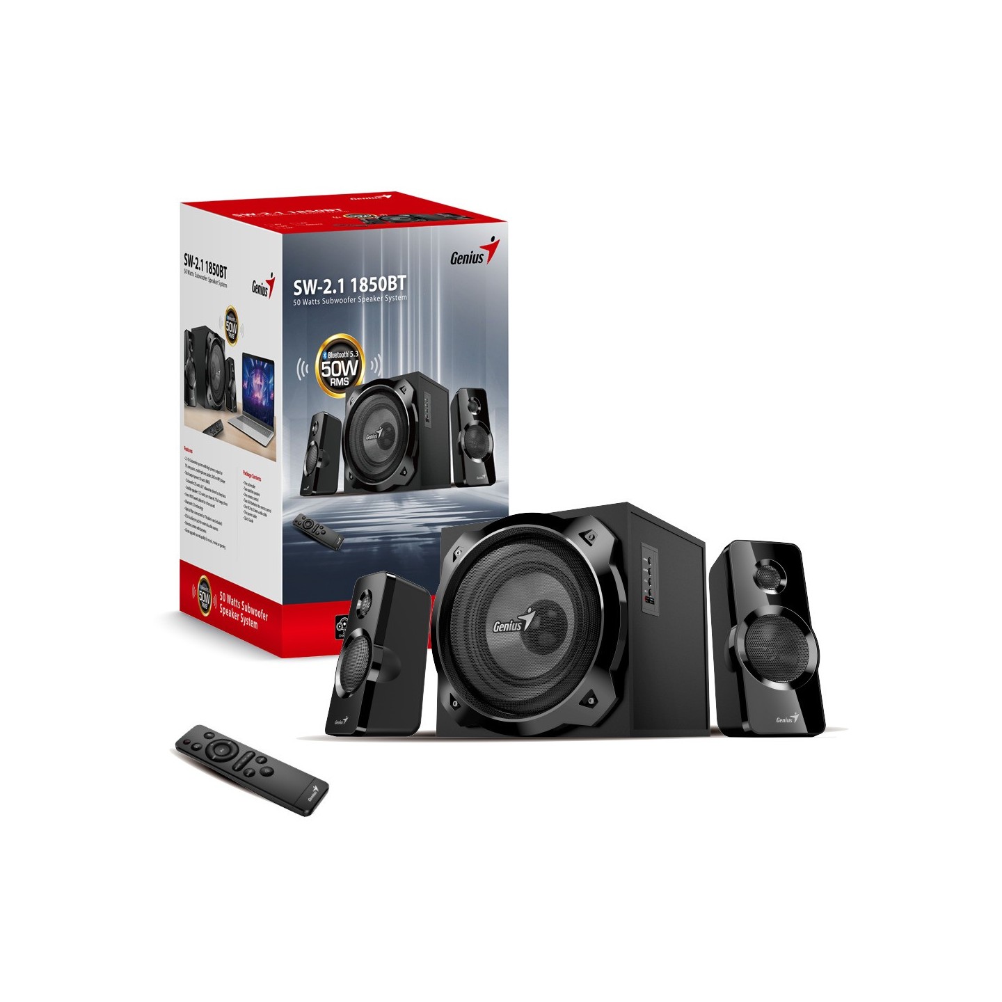 Genius PC Speakers - SW-2.1 1850BT - 2.1, 6.5'' Sub, 50W BT&Optical — Buy in Cyprus with Fast Delivery