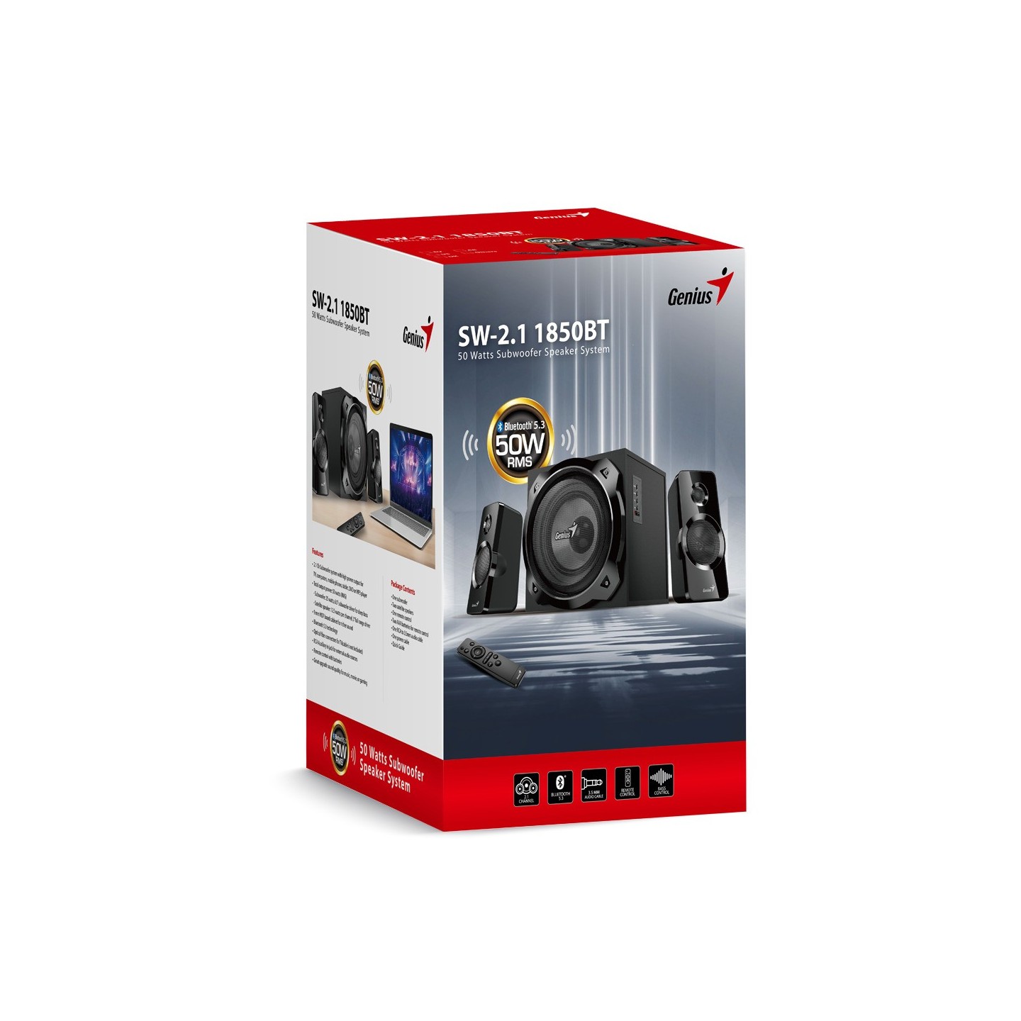 Genius PC Speakers - SW-2.1 1850BT - 2.1, 6.5'' Sub, 50W BT&Optical — Buy in Cyprus with Fast Delivery