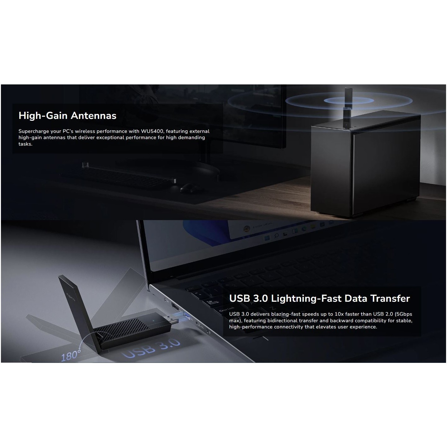 Cudy Wi-Fi USB Adapter - AX5400 - Tri-Band Wi-Fi6 6E USB 3.0 Adapter — Buy in Cyprus with Fast Delivery