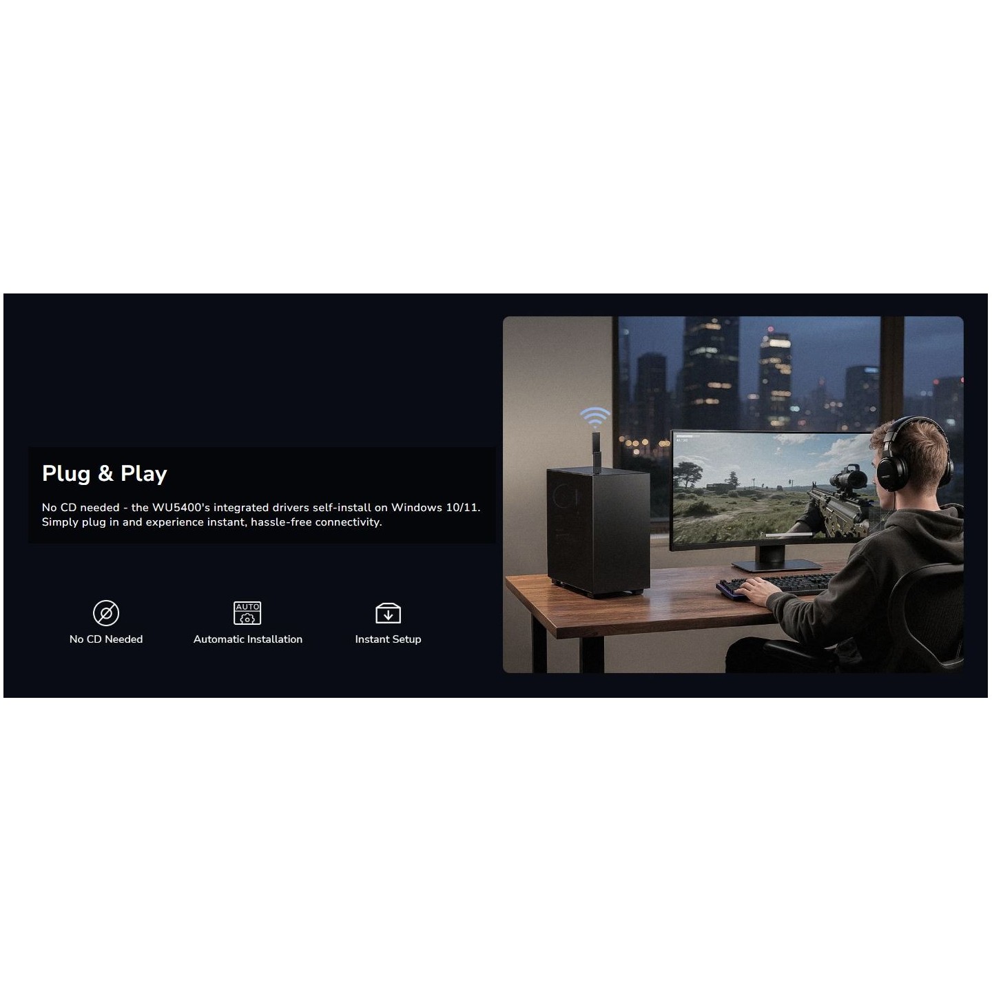 Cudy Wi-Fi USB Adapter - AX5400 - Tri-Band Wi-Fi6 6E USB 3.0 Adapter — Buy in Cyprus with Fast Delivery