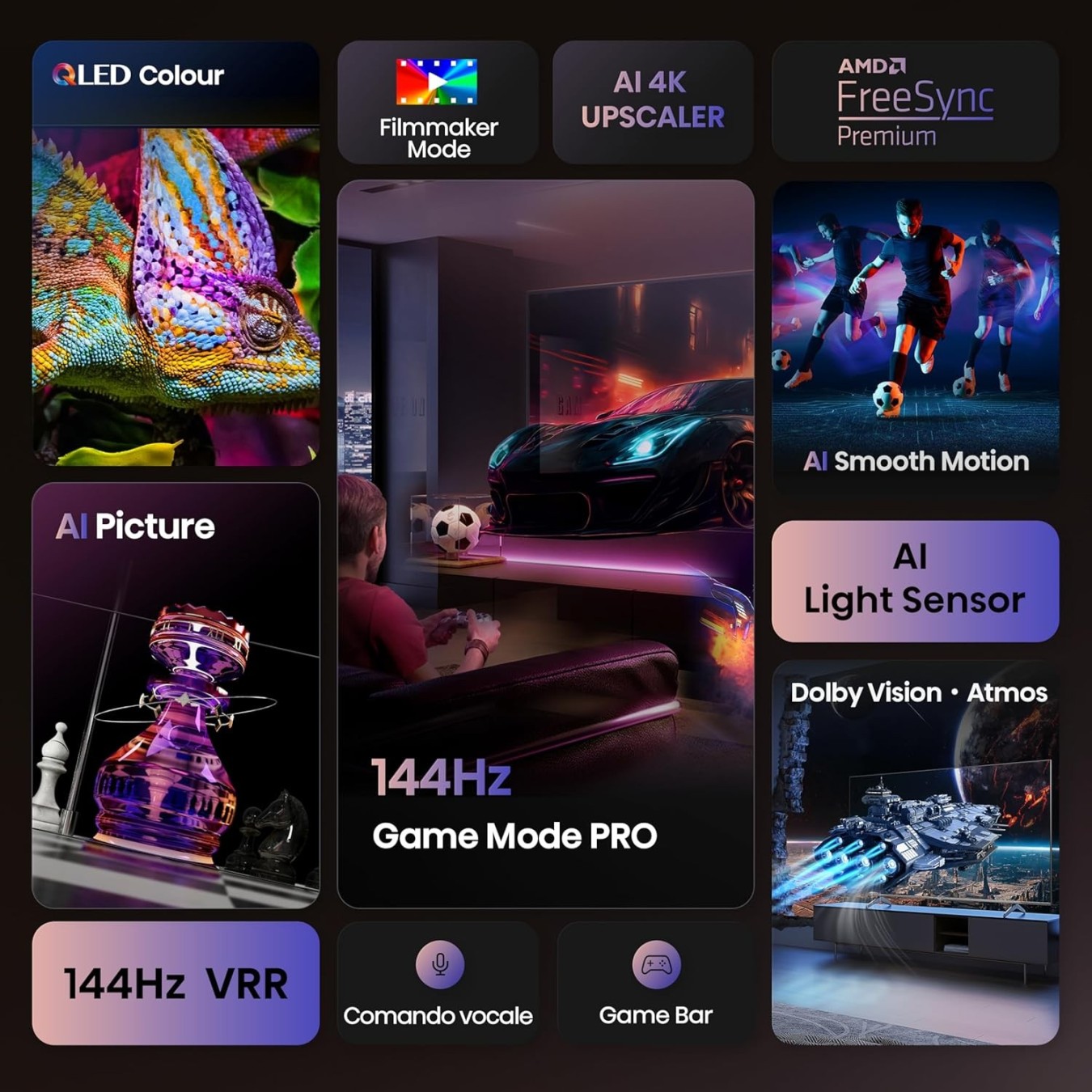 Hisense 75'' 4K Smart QLED TV - 75E7Q PRO - 75'' 4K Smart QLED TV 144 Hz — Buy in Cyprus with Fast Delivery