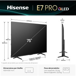 Buy Hisense 75'' 4K Smart QLED TV - 75E7Q PRO - 75'' 4K Smart QLED TV 144 Hz in Cyprus, Nicosia, Limassol, Larnaka, Pafos