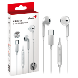 Buy Genius Headset - HS-M365 - In-Ear USB-C Inline Control White in Cyprus, Nicosia, Limassol, Larnaka, Pafos