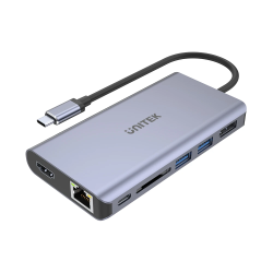Unitek D1056A USB-C Hub HDMI DP 4K MST PD100W Ethernet SD Gray — Armenius Store Cyprus
