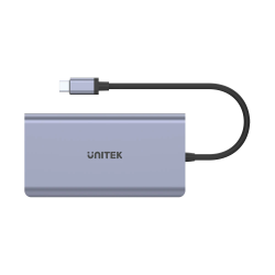 Unitek D1056A USB-C Hub HDMI DP 4K MST PD100W Ethernet SD Gray — Armenius Store Cyprus