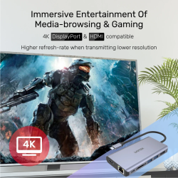 Buy Unitek Type-C 3.1 HDMI DP RJ45 SD PD100W Hub Space Gray - D1056A - Type-C 3.... in Cyprus, Nicosia, Limassol, Larnaka, Pafos