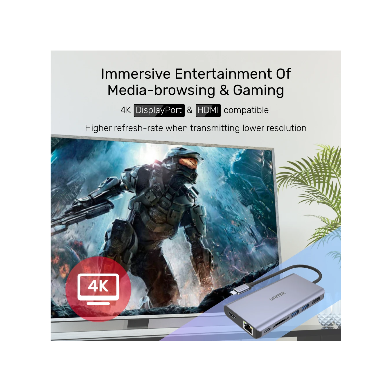 Unitek D1056A USB-C Hub – 4K HDMI/DP PD 100W | Armenius Store