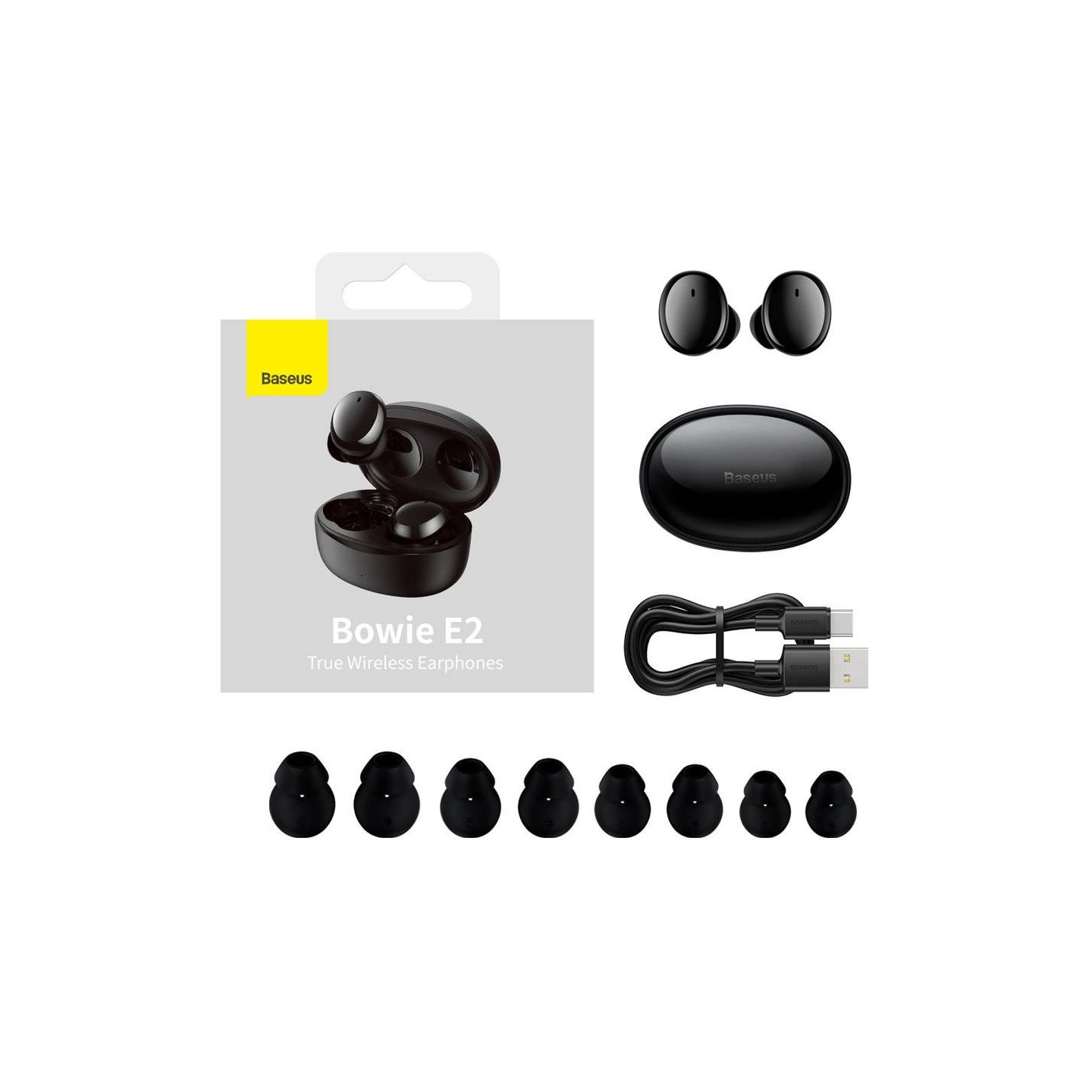 Baseus Headphones In Ear TWS Bowie - E2 - Black — Buy in Cyprus with Fast Delivery