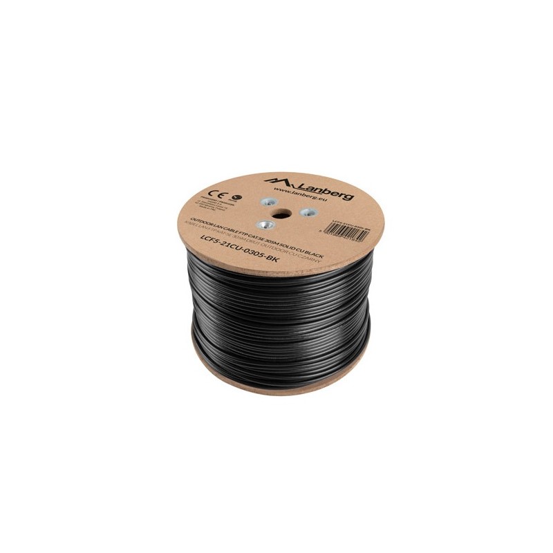 Buy Lanberg CAT5e FTP CU Cable Outdoor 305m Black - LCF5-21CU-0305-BK - Cat5e FT... in Cyprus, Nicosia, Limassol, Larnaka, Pafos