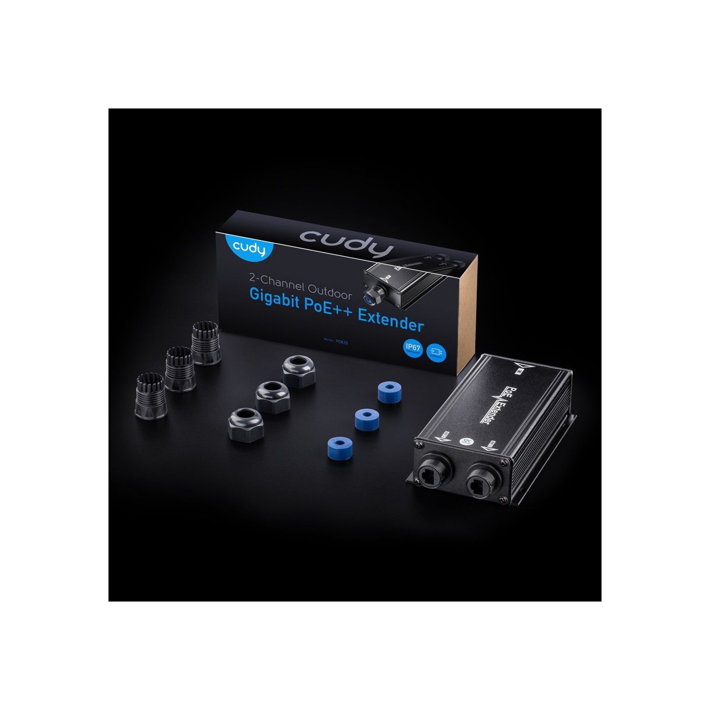 Cudy PoE Extender - POE25 - Gigabit 2PoE 60W with PoE++ Input Outdoor IP67 — Buy in Cyprus with Fast Delivery