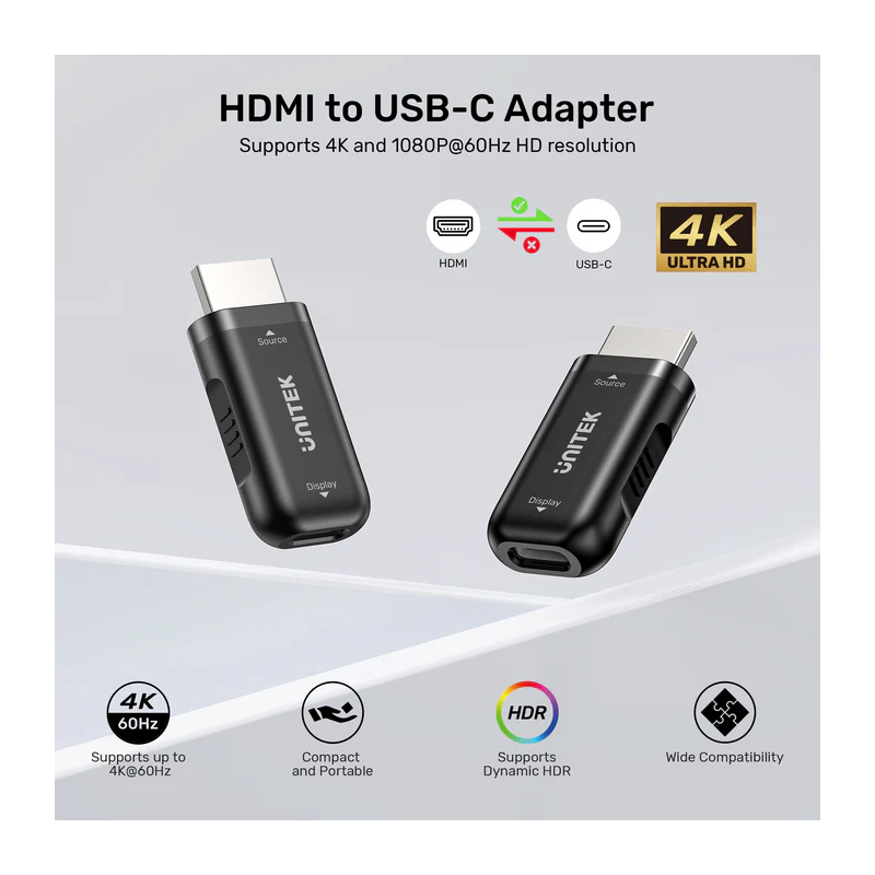 Buy Unitek HDMI Female to USB-C Male Adaptor - V1187B - HDMI Female to USB-C Mal... in Cyprus, Nicosia, Limassol, Larnaka, Pafos