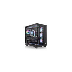 Thermaltake View 380 XL TG ARGB CA-1E7-00M1WN-00 - Mid Tower PC Case, Black, Tempered Glass, 4x ARGB Fans (Boxed)