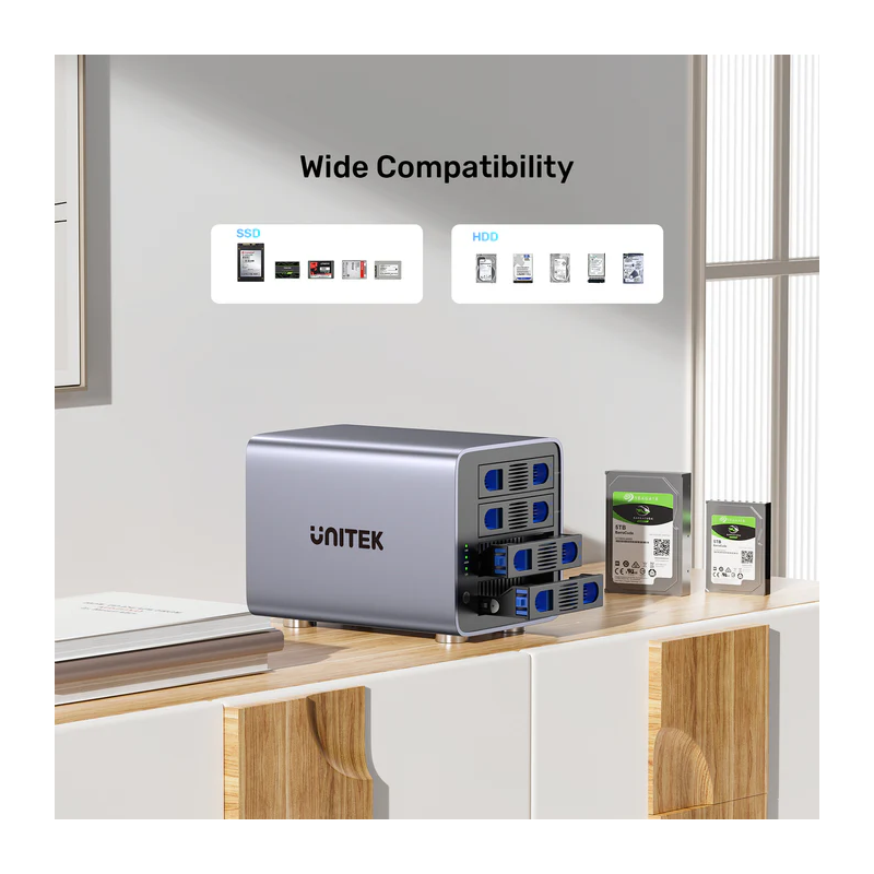 Buy Unitek 4-Bay External SATA 2.5 3.5 HDD SSD Enclosure with RAID USB-A S1301A in Cyprus, Nicosia, Limassol, Larnaka, Pafos