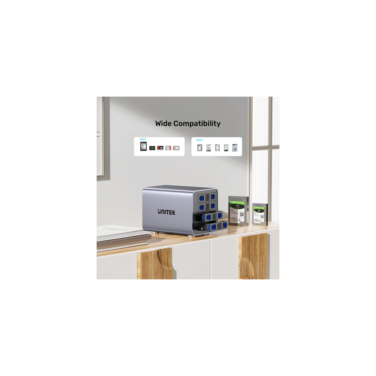 Unitek 4-Bay External SATA 2.5 3.5 HDD SSD Enclosure with RAID USB-A S1301A — Buy in Cyprus with Fast Delivery