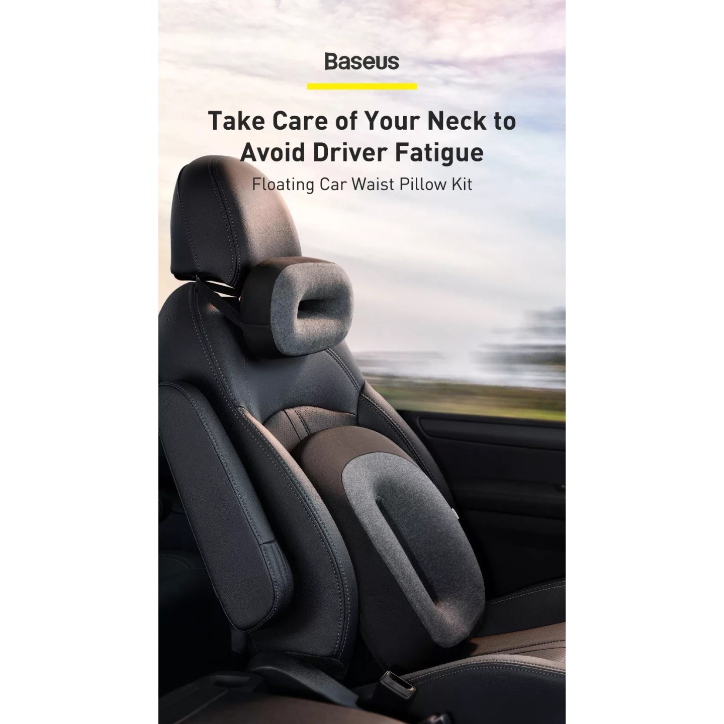 Baseus Floating Car Waist Pillow - Black — Buy in Cyprus with Fast Delivery