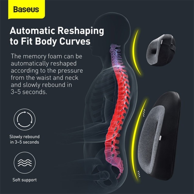 Buy Baseus Floating Car Waist Pillow - Black in Cyprus, Nicosia, Limassol, Larnaka, Pafos