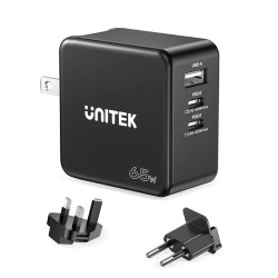 Buy Unitek Charge Wall 65W 4in1 GaN Charger Black - P1117B - 65W 4in1 GaN Charge... in Cyprus, Nicosia, Limassol, Larnaka, Pafos