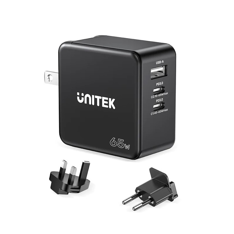 Buy Unitek Charge Wall 65W 4in1 GaN Charger Black - P1117B - 65W 4in1 GaN Charge... in Cyprus, Nicosia, Limassol, Larnaka, Pafos