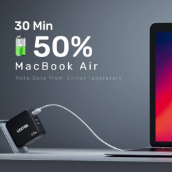 Buy Unitek Charge Wall 65W 4in1 GaN Charger Black - P1117B - 65W 4in1 GaN Charge... in Cyprus, Nicosia, Limassol, Larnaka, Pafos