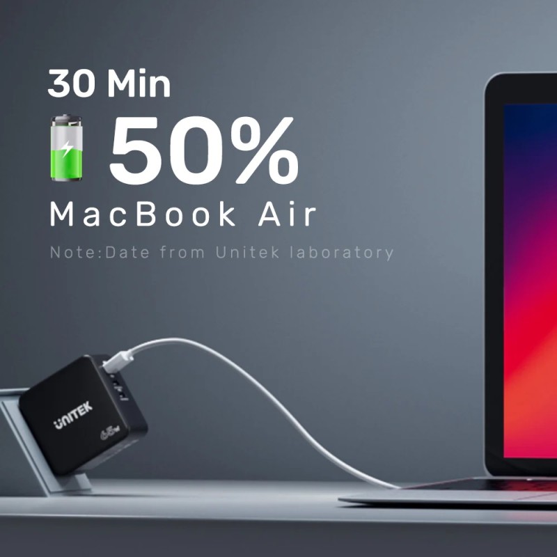 Buy Unitek Charge Wall 65W 4in1 GaN Charger Black - P1117B - 65W 4in1 GaN Charge... in Cyprus, Nicosia, Limassol, Larnaka, Pafos