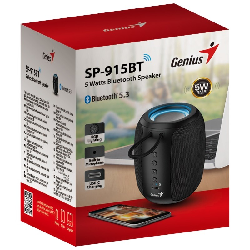 Buy Genius Mobile Speaker Portable - SP-915BT - BT 5W Black in Cyprus, Nicosia, Limassol, Larnaka, Pafos