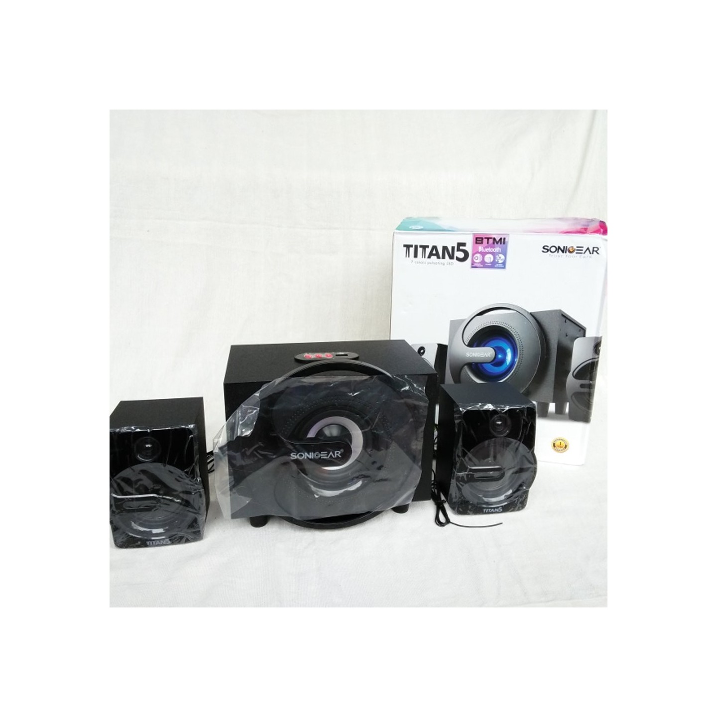 SonicGear 2.1 PC Speakers - Titan5 - BT USB FM LED 40W — Buy in Cyprus with Fast Delivery