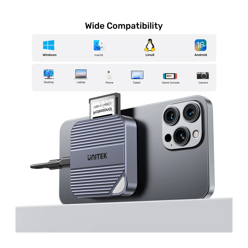 Buy Unitek Card Reader Magnetic CF Express Type B 10Gbps - S1244B - PD100W in Cyprus, Nicosia, Limassol, Larnaka, Pafos