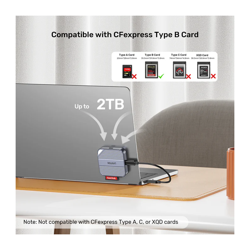 Buy Unitek Card Reader Magnetic CF Express Type B 10Gbps - S1244B - PD100W in Cyprus, Nicosia, Limassol, Larnaka, Pafos