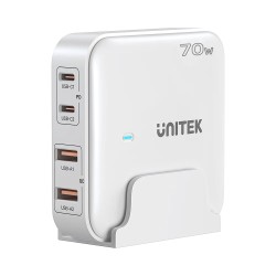 Buy Unitek Charge Desktop - P1228AWH - 70W 4in1 GaN Charger White in Cyprus, Nicosia, Limassol, Larnaka, Pafos