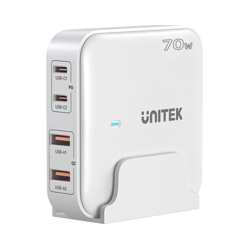 Buy Unitek Charge Desktop - P1228AWH - 70W 4in1 GaN Charger White in Cyprus, Nicosia, Limassol, Larnaka, Pafos