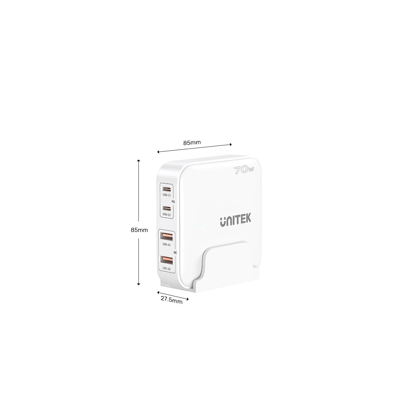 Unitek Charge Desktop - P1228AWH - 70W 4in1 GaN Charger White — Buy in Cyprus with Fast Delivery