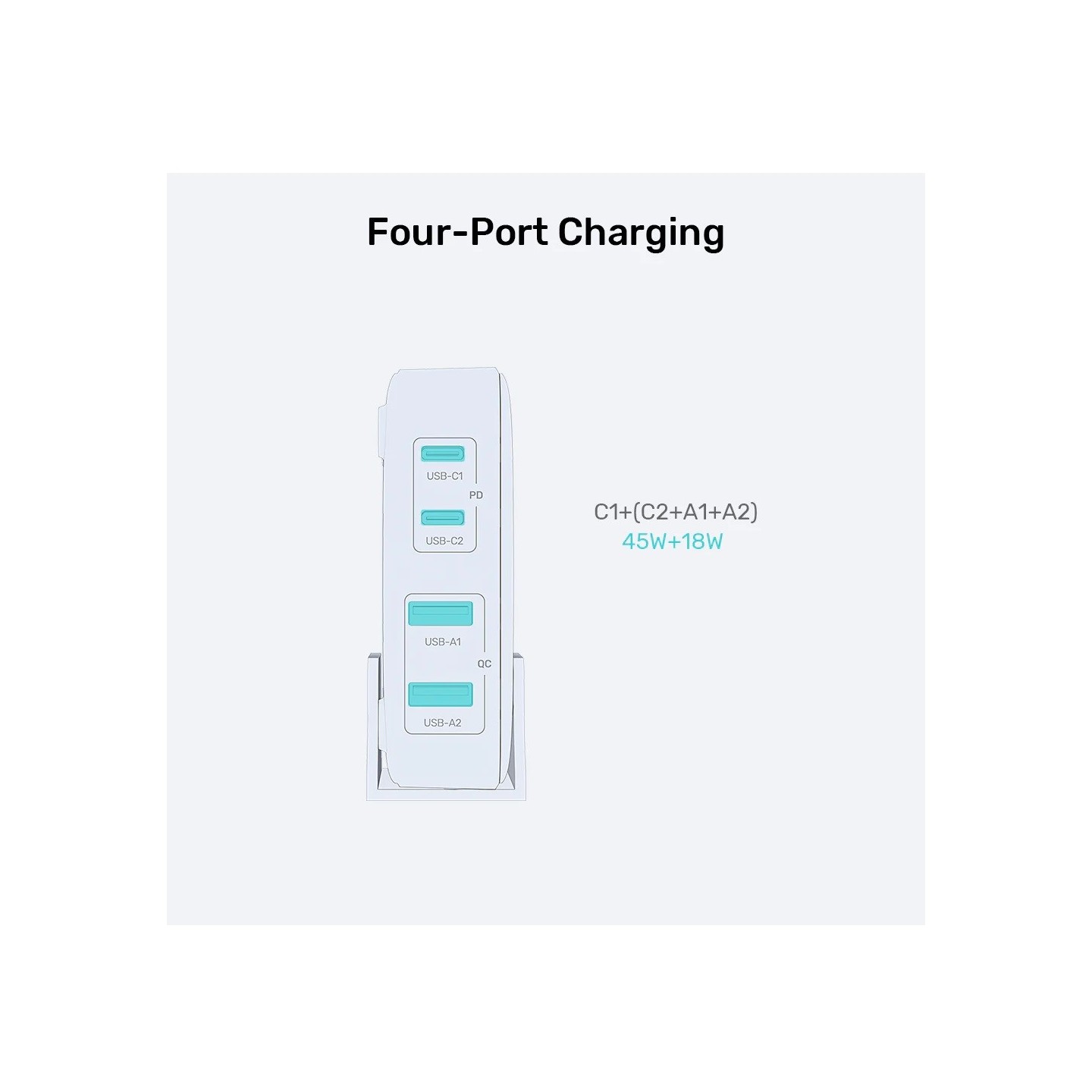 Unitek Charge Desktop - P1228AWH - 70W 4in1 GaN Charger White — Buy in Cyprus with Fast Delivery