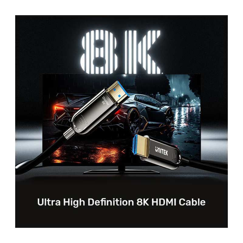 Buy Unitek Fiber Optic HDMI 2.1 Cable - C11085GY-40M - 8K60Hz, 40.0m in Cyprus, Nicosia, Limassol, Larnaka, Pafos