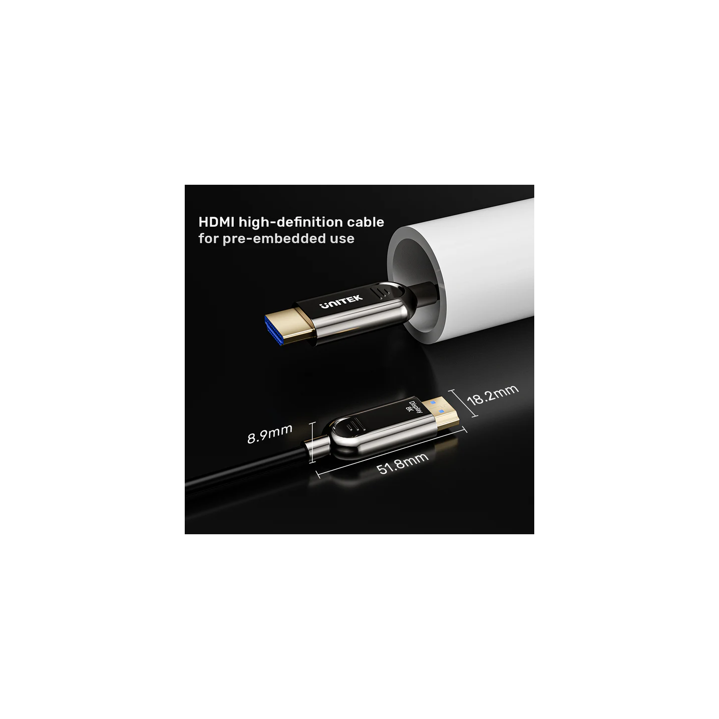 Unitek Fiber Optic HDMI 2.1 Cable - C11085GY-40M - 8K60Hz, 40.0m — Buy in Cyprus with Fast Delivery
