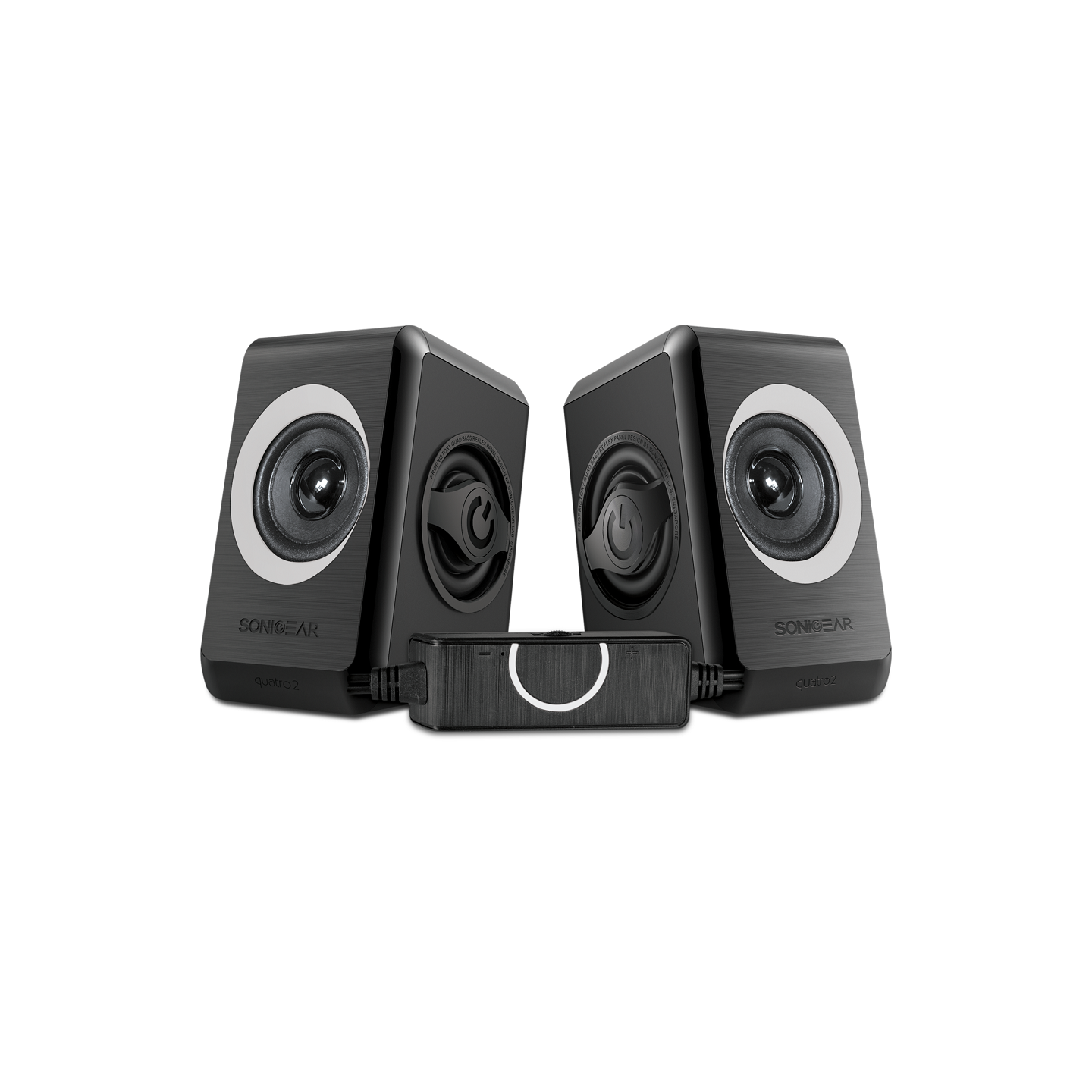 Sonicgear 2.0 USB Powered PC Speakers Grey 12W - Quatro2 - 2.0 USB Powered PC Speakers Grey 12W